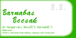 barnabas becsak business card